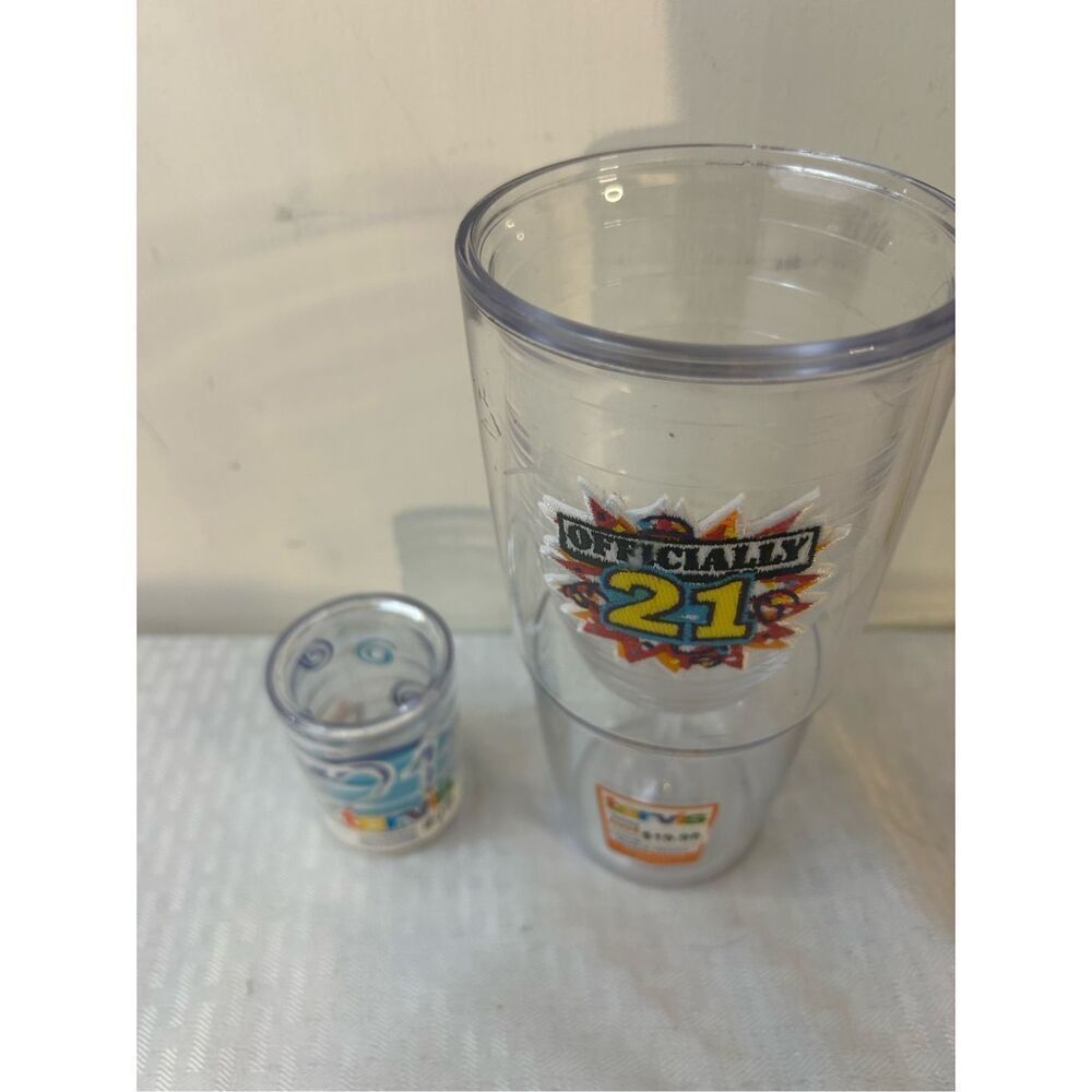 Tervis Happy Birthday‎ "21" set  16 oz tumbler and shot glass new